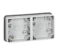 Legrand 090493 Boîtier Étanche, 2 Postes Horizontaux Plexo, Composable, IP66, Gris
