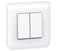 Legrand 099692 Mosaic Interrupteur ou va et Vient Double Complet, 10A, Blanc