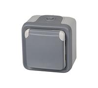 legrand 191504 Base de prise étanche avec couvercle pour surface, gris