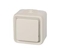 Legrand Interrupteur mural en saillie pour extérieur résistant à l'eau IP55, Bouton-poussoir, Manuel, Beige