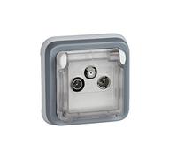 Legrand 191516 Plexo Prise antenne TV à encastrer résistance à l’eau IP55 Gris