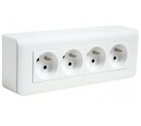 LEGRAND Kit Essentiel Mosaic 4 prises de courant + support + cadre saillie