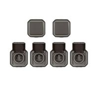 Legrand 200494 - Lot de 2 interrupteurs Plexo Va et Vient + 4X2 Prises + Terre Gris Saillie