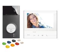 BTICINO, Flex ONE 363910 Kit de vidéosurveillance 2 fils Wi-Fi Classe 300 X13E avec écran tactile 7", caméra grand angle 105°, stockage vidéo, transpondeur, ouverture de porte, accès sans clé, IP54,
