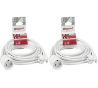 Legrand, 390086 Câble d'extension avec Prise de Contact de Protection et Embrayage coudé Intérieur Max. 3680 W Longueur 5 m Blanc (Lot de 2)