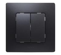 Legrand 396490 NL Double commutateur Monobloc, Noir, Simple