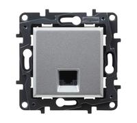 Legrand 398257 - Prise RJ45 CAT6 UTP composable pour installation encastrée - Gamme Niloé Step - Couleur Aluminium