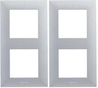 Legrand 398288 - Cadre double de la gamme Niloé Step pour installation composable, couleur inox (Lot de 2)