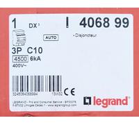 Legrand 4068 99 Disjoncteur DX³4500 6kA 3P 400V~ 10A courbe C. 406899.