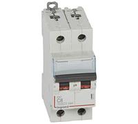 Legrand 407781 Disjoncteur DX³6000 10kA arrivée haute et départ bas à vis, 2P, 230V~ à 400V~, 8A, courbe C, 2 modules