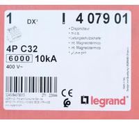 Legrand Disjoncteur DX3 407901 4P tétrapolaire 32 A Courbe C 6/10 kA bornes à vis