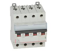Legrand 407928E Interrupteur automatique magnétique thermique 4P 16 A courbe C 10 kA 4 modules DX3