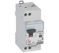 Legrand 410817 Disjoncteur différentiel monobloc DX³6000 10kA arrivée haute et départ bas à vis, U+N 230V, 40A typeAC, 300mA