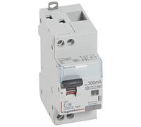 Legrand 410883 Disjoncteur différentiel monobloc DX³6000 10kA arrivée haute et départ bas à vis, U+N 230V, 16A typeF, 300mA
