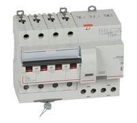 Legrand 411190 Disjoncteur différentiel monobloc DX³6000 10kA arrivée haute et départ bas à vis, 4P, 400V, 40A typeAC, 30mA