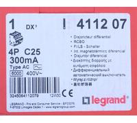 Legrand Disjoncteur différentiel tétrapolaire DX³6000 25A 300mA type AC 10kA 4P