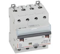 Legrand 411246 Disjoncteur différentiel monobloc DX³6000 10kA arrivée haute et départ bas à vis, 4P, 400V, 25A typeF, 30mA