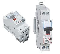 Legrand 411510 TX3 FI Type 40 A 30 mA AC & 092824 Disjoncteur Phase + Neutre avec Bornes à Vis, 20A, 1 Module, Gris