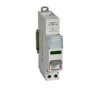 Interrupteur poussoir double fonction + voyant LED vert - contact 1NO - 110V~ à 400V~ - 1 module
