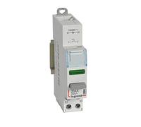 Legrand Poussoir modulaire 412920 – double fonction, 1NO + voyant LED vert, 110–400V, 1 module
