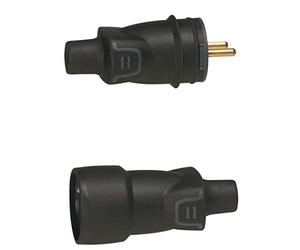 Legrand 50445 et 50446 - Fiche électrique 2 pôles avec terre - Noir ou Legrand Prolongateur 16 A caoutchouc sortie droite IP 44(Fiche + Prolongateur)
