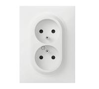 Double prise de courant compacte monobloc easyréno 2P+T dooxie 16A livrée avec plaque carrée blanche - 600321 - Legrand