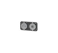Legrand 600442 Prise de courant 2P+T Surface + chargeur 2 USB Type-A dooxie 3A précâblés finition alu