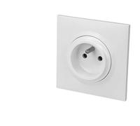 Legrand 600728 Prise de courant easyréno 2P+T 16A faible profondeur dooxie one livrée avec plaque carrée blanche et griffes