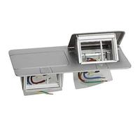 Legrand 654003 Pop up mobilier 2x4 modules à équiper, livré avec kit d'installation, inox mat