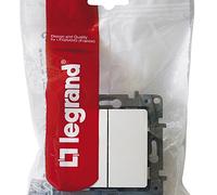 Double va-et-vient Legrand Niloé 10AX 250V~ - finition Pur, DOUBLE VA-ET-VIENT 10AX BLANC