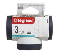 Legrand - 694521 - Adaptateurs 2P+T - 3 Prises Latérales Tournantes - Voleur de Prises - Finition Blanc/Gris Foncé