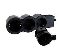 Legrand Multiprise plate 694550 – 3 prises, câble 1,5 m – Noir/Gris foncé