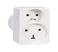 LEGRAND - Adaptateur 1 Prise 2P+T 16A + 1 Prise 20A sur Prise 32A à 3 Broches - Sécurité Enfant Intégrée - Design Compact - Fabriqué En France - Blanc
