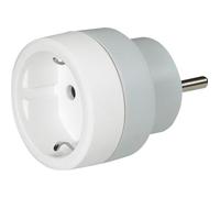 Legrand Adaptateur 2P+T 16A 230V — fiche germanique vers prise française pour voyager Gris/Blanc
