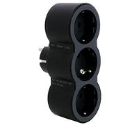 LEGRAND Adaptateurs 2P+T, 3 Prises/Courant Avant, Horizontal, Voleur de Prises, Couleur Noir/Gris foncé 694519