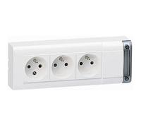 Bloc multiprise fixable Legrand 3x2P+T - sans cordon - L. 208 mm