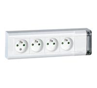 Bloc multiprise 4 prises 2P+T - fixable en saillie - 253mm LEGRAND