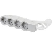Legrand Bloc multiprise plat 4x prise, 1,5 mètre de câble blanc-gris 694552