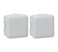 Legrand - Boîte de dérivation carrée 80x80x45mm - fermeture par enclipsage - gris (Lot de 2)