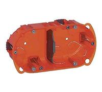 LEGRAND - Boîte Encastrement Batibox Multimatériaux - Rigidité Renforcée - Pour Plâtre, Contreplaqué, Tôle, Brique - Profondeur 50 mm - Diamètre de Perçage 67 mm - 2 Postes