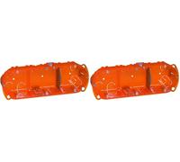 LEGRAND - Boîte Encastrement Batibox Multimatériaux - Rigidité Renforcée - Pour Plâtre, Contreplaqué, Tôle, Brique - Profondeur 40 mm - Diamètre de Perçage 67 mm - 3 Postes (Lot de 2)