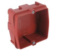 LEGRAND Boîte maçonnerie grande capacité pour prise 20/32A, Batibox, IP20 | Maçonnerie, 1poste, 85x85mm, profondeur40mm, prises20A à32A, plastique rouge, 12entrées, sans halogène, IP20