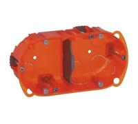 LEGRAND - Boîte Encastrement Batibox Multimatériaux - Rigidité Renforcée - Pour Plâtre, Contreplaqué, Tôle, Brique - Profondeur 40 mm - Diamètre de Perçage 67 mm - 2 Postes