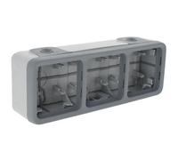 LEGRAND Boîtier à emboûts composable 3 postes horizontaux Plexo gris