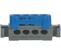 Legrand - Bornier de neutre - 4 bornes pour câble 1,5 à 16 mm² - bleu