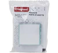 Legrand - Poussoir avec porte-étiquette Mosaic Easy-Led 6A 2 modules - blanc