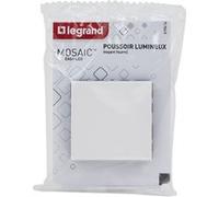 Legrand - Poussoir lumineux avec voyant Mosaic Easy-Led 6A 2 modules - blanc
