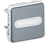 Legrand Poussoir composable Plexo 10A avec porte-étiquette et enjoliveur gris