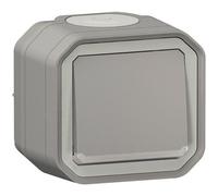 Poussoir avec témoin 1 poste étanche complet gris Legrand Plexo