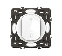 LEGRAND Bouton-poussoir VMC Céliane, blanc brillant, encastré, 6A 250V | Blanc, encastré, 2 modules, 6A 250V, plastique thermoplastique, bornes automatiques, sans halogène, IP20, usage intérieur